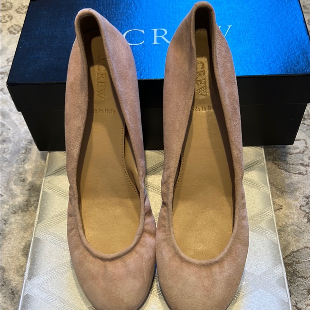J. Crew Women's Blush Suede Flats NWT